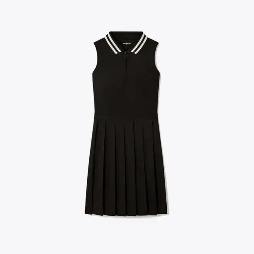 Tory Birch Golf ⛳️ Black Sleeveless Dress with Striped Collar - Picture 2 of 7